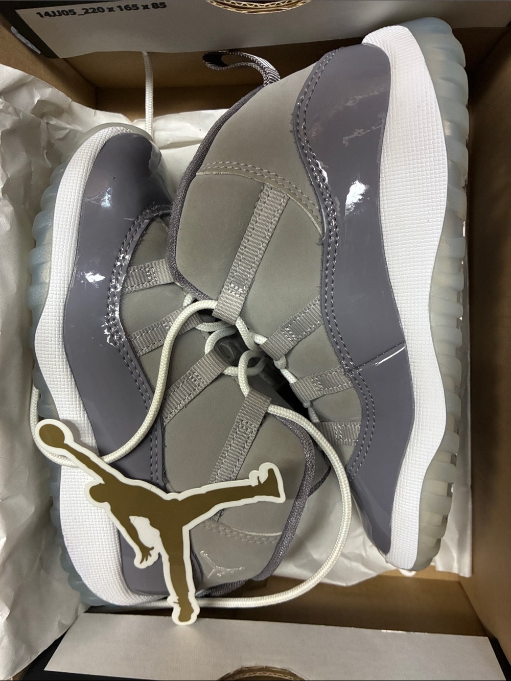 Kids Jordan 11 Retro(TD)  Low-Top Sneakers in Grey and White